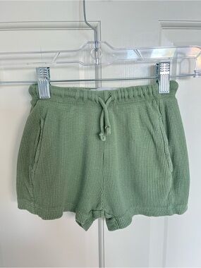 Zara Waffle Knit Shorts Sage Green, 2-3Y, 100% Cotton
